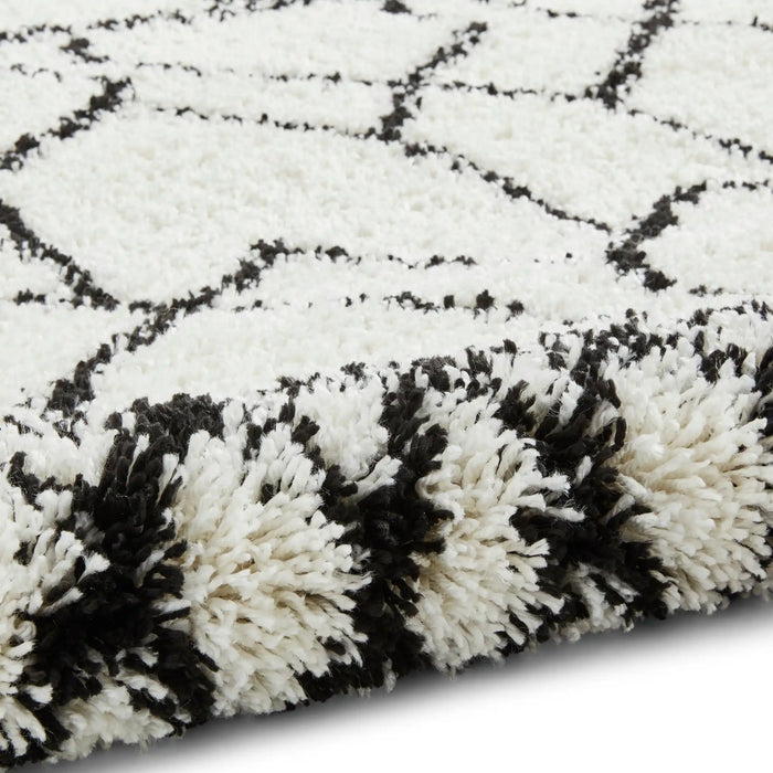 Think Rugs scandi berber g276 white black Black, Ivory Living Room  Rug.