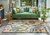 Scion scion screen printed jackfruit and the beanstalk chai sage 125706 Multicoloured, Cream Living Room Geometric Rug.