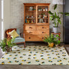 Scion scion screen printed leopard dots pebble sage 125206 Cream Living Room Geometric Rug.