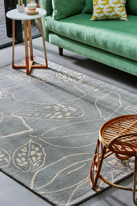 Scion scion screen printed orto frost 125404 Grey Living Room Geometric Rug.