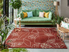 Scion scion screen printed orto rust 125400 Red Living Room Geometric Rug.