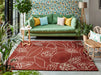 Scion scion screen printed orto rust 125400 Red Living Room Geometric Rug.