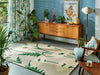 Scion scion screen printed poppy pop parchment gecko 124807 Cream Living Room Geometric Rug.