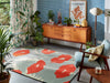 Scion scion screen printed poppy pop sage 124800 Blue, Red Living Room Geometric Rug.