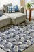 Scion scion screen printed ride the wave denim 125608 Blue Living Room Geometric Rug.