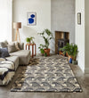 Scion scion screen printed ride the wave liquorice 125605 Grey Living Room Geometric Rug.