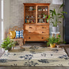 Scion scion screen printed stipa denim 126408 Blue, Cream Living Room Geometric Rug.