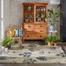 Scion scion screen printed stipa denim 126408 Blue, Cream Living Room Geometric Rug.
