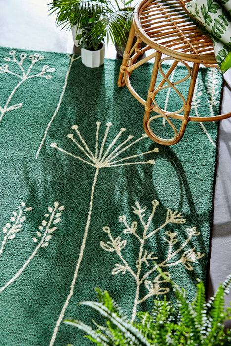 Scion scion screen printed stipa forest 126407 Green Living Room Geometric Rug.