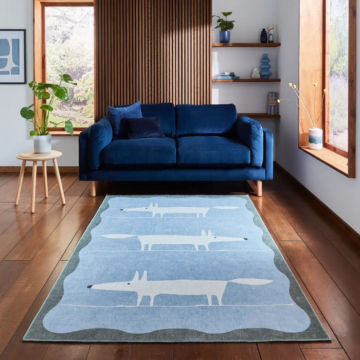 Scion Mr Fox Blue/White Washable