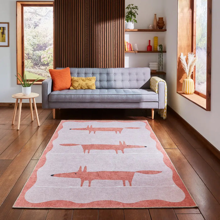 Scion Mr Fox Pink/Terra Washable Pink Rug — RugsDirect Online