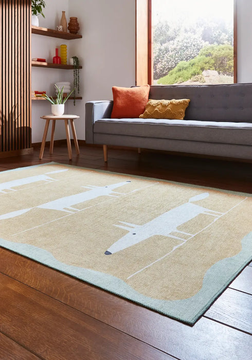 Scion Mr Fox Yellow/White Washable