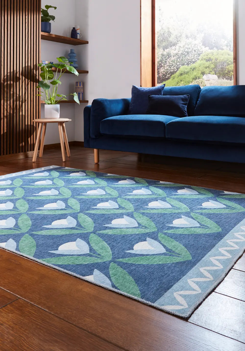 Scion Tulip Trellis Midnight Washable — RugsDirect Online