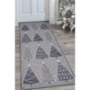 Seasonal Runners Christmas Trees Grey Washable