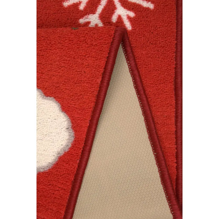 Seasonal Runners Santa Stop Here Red Washable