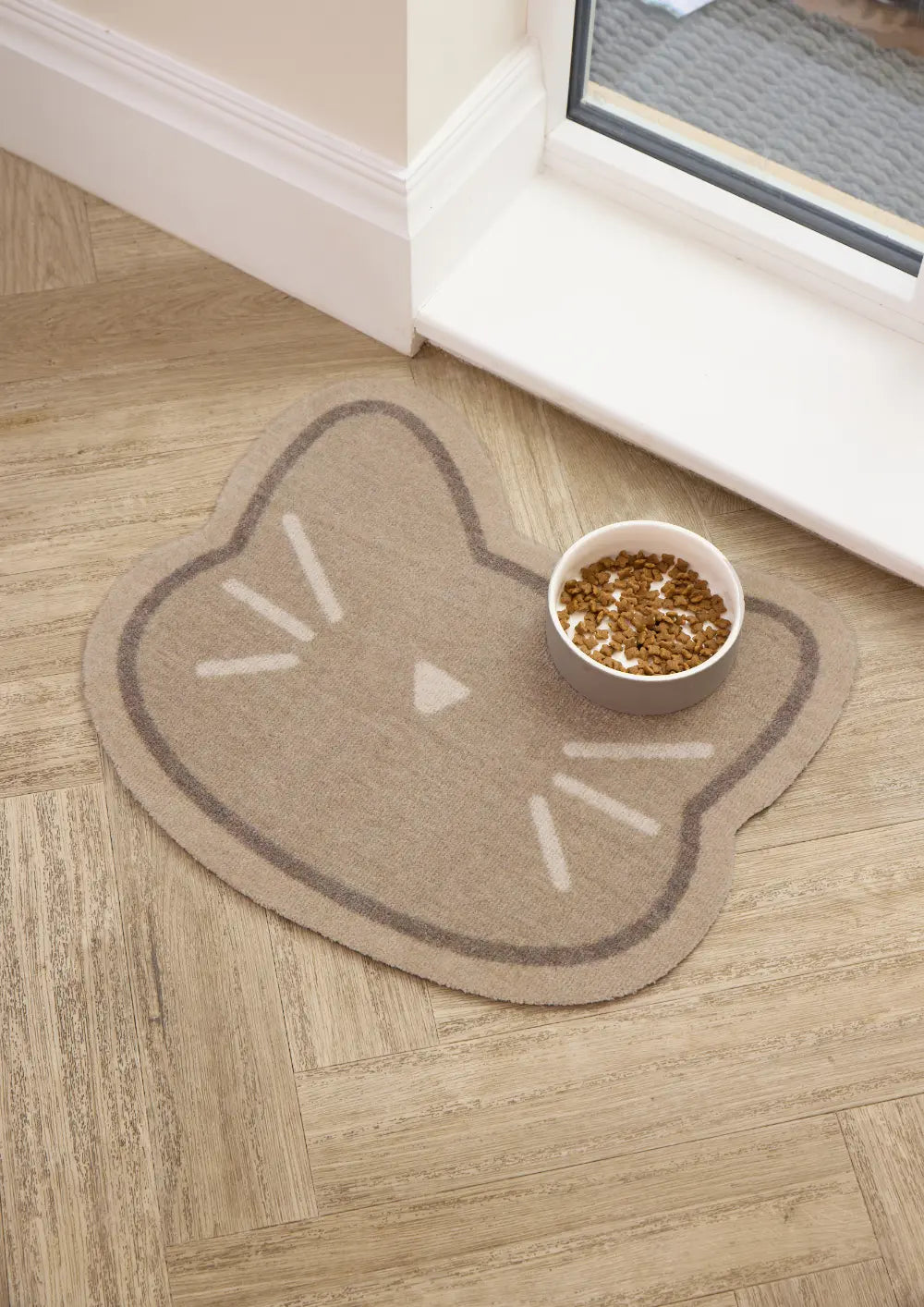Howler & Scratch Shaped Cat Face Beige Beige Rug — RugsDirect Online