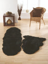 Origins sheepskins hug black Black Living Room Wool Rug.