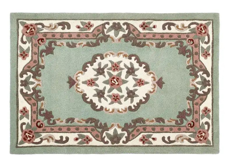 Origins shensi light green Green Living Room Wool Rug.