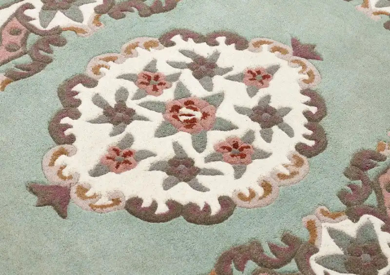 Origins shensi light green Green Living Room Wool Rug.