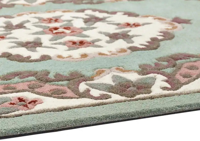 Origins shensi light green Green Living Room Wool Rug.