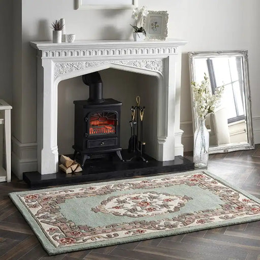 Origins shensi light green Green Living Room Wool Rug.