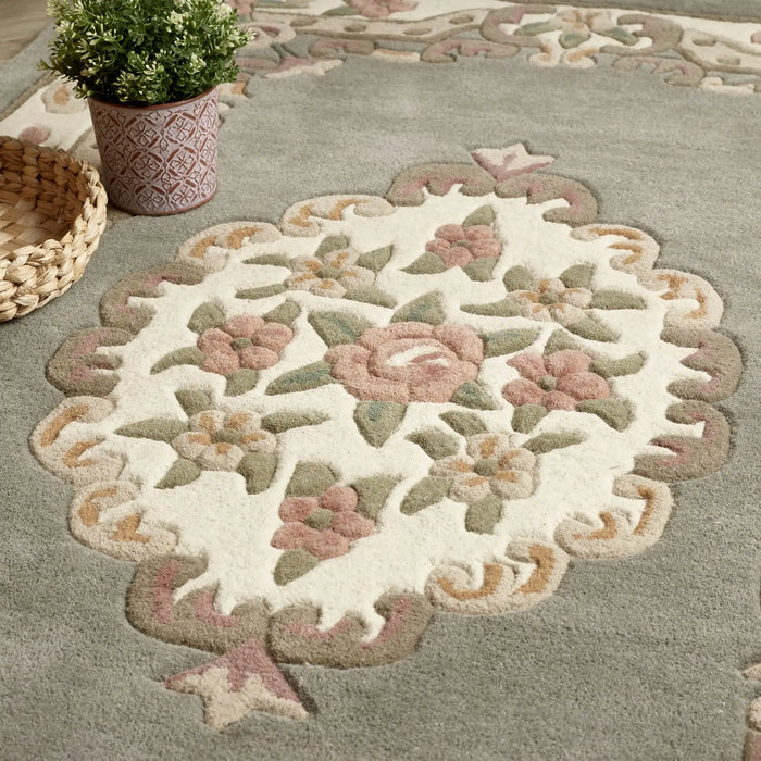 Origins shensi grey Grey Living Room Wool Rug.