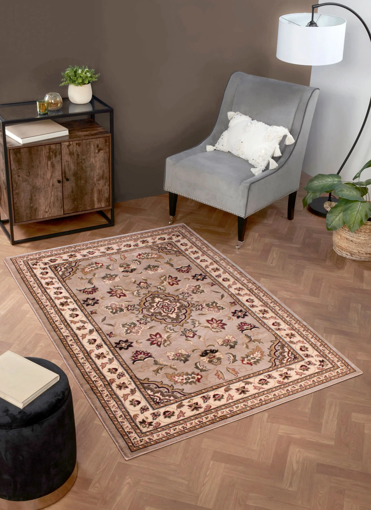 Sherborne Beige Rug | Stain Resistant & Hard-wearing — RugsDirect Online