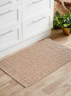 Serdim Rugs washable 9mm gel back siam beige Beige Living Room Geometric Rug.