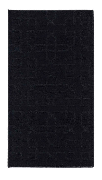 Serdim Rugs washable 9mm gel back siam black Black Living Room Geometric Rug.