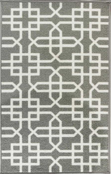 Serdim Rugs gel back siam grey cream Grey, Cream Living Room Geometric Rug.