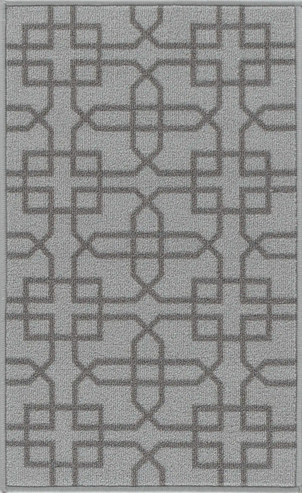 Serdim Rugs gel back siam silver Grey Living Room Geometric Rug.