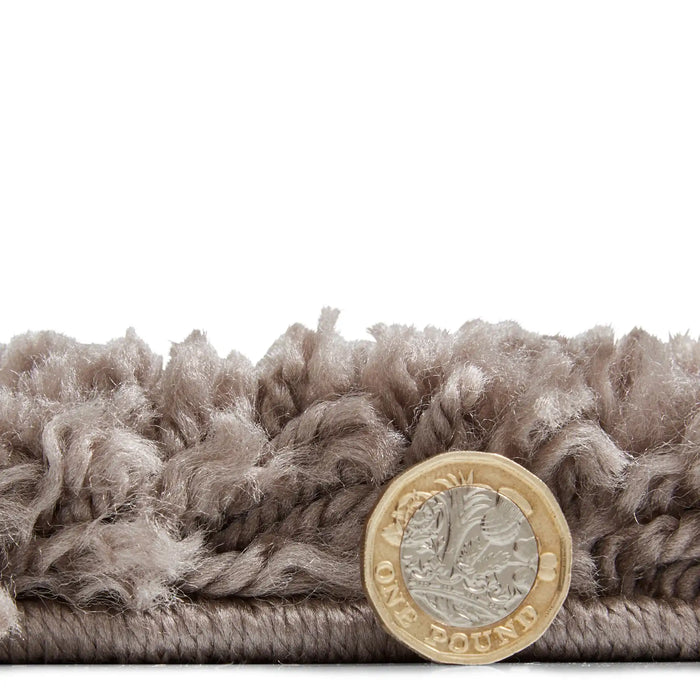 Think Rugs sierra 9000 beige Beige Living Room Shaggy Rug.