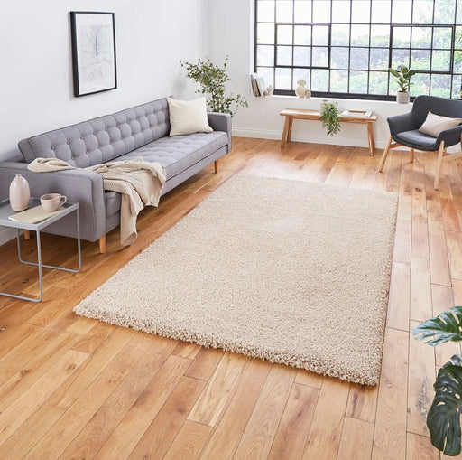 Think Rugs sierra 9000 camel Beige Living Room Shaggy Rug.