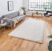 Think Rugs sierra 9000 cream Ivory, Cream Living Room Shaggy Rug.