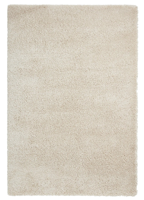 Think Rugs sierra 9000 cream Ivory, Cream Living Room Shaggy Rug.
