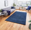 Think Rugs sierra 9000 dark blue Blue Living Room Shaggy Rug.
