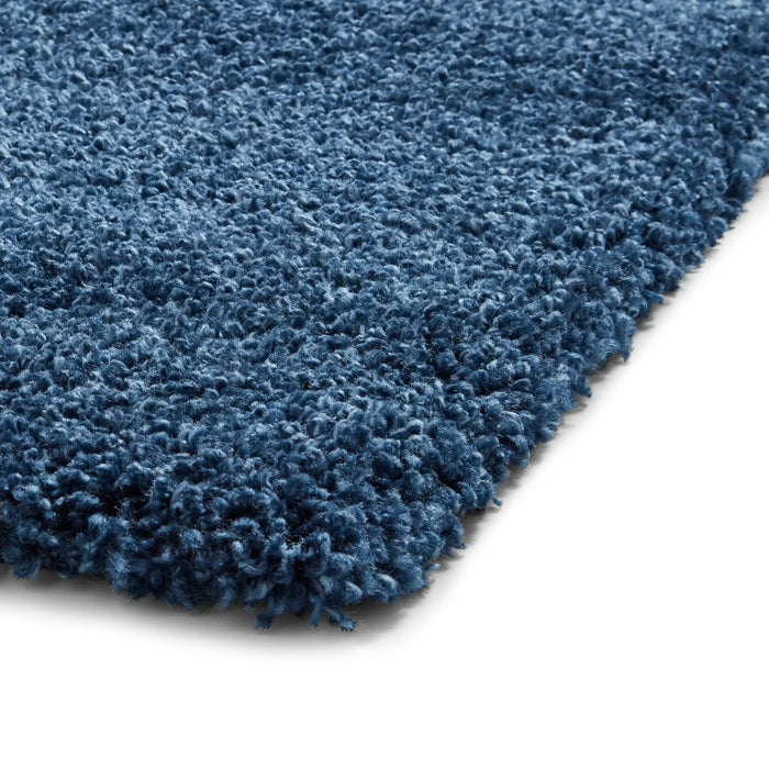 Think Rugs sierra 9000 dark blue Blue Living Room Shaggy Rug.