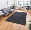 Think Rugs sierra 9000 dark grey Grey Living Room Shaggy Rug.