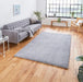 Think Rugs sierra 9000 grey Grey Living Room Shaggy Rug.