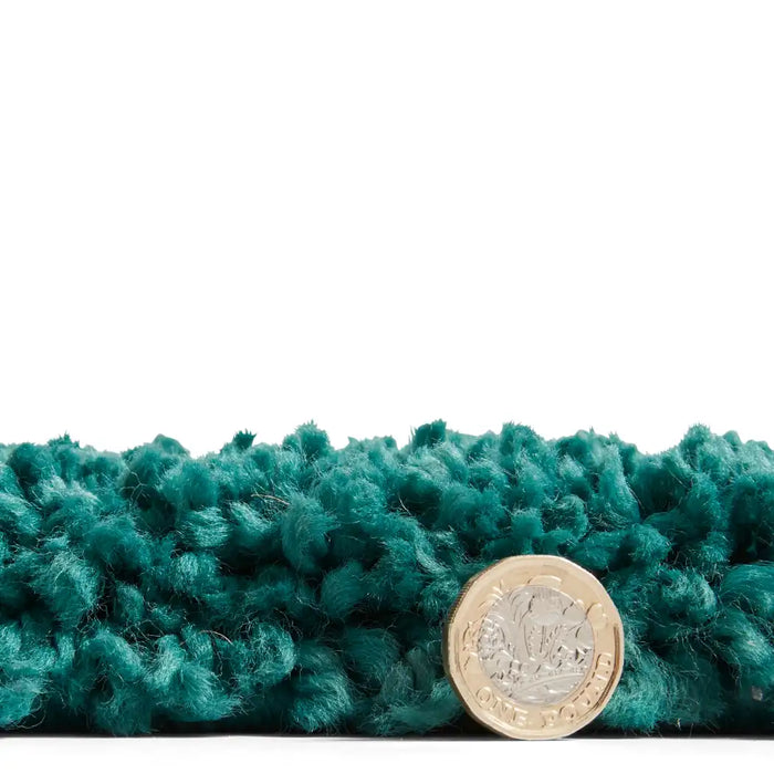 Think Rugs sierra 9000 jewel green Green Living Room Shaggy Rug.