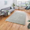 Think Rugs sierra 9000 pastel green Green Living Room Shaggy Rug.