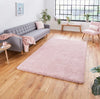 Think Rugs sierra 9000 pink Pink Living Room Shaggy Rug.