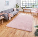 Think Rugs sierra 9000 pink Pink Living Room Shaggy Rug.