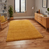 Think Rugs sierra 9000 yellow Yellow Living Room Shaggy Rug.