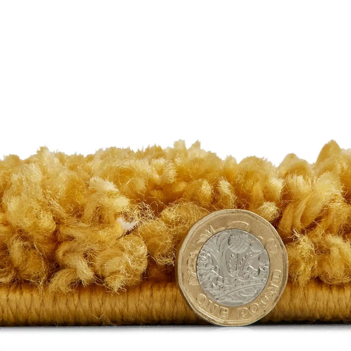 Think Rugs sierra 9000 yellow Yellow Living Room Shaggy Rug.