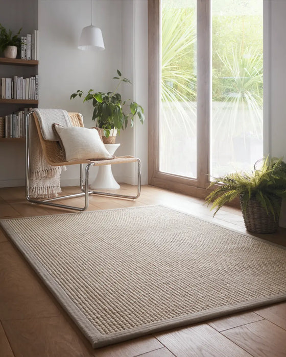 Sisal Boucle Natural/Soft Grey Border