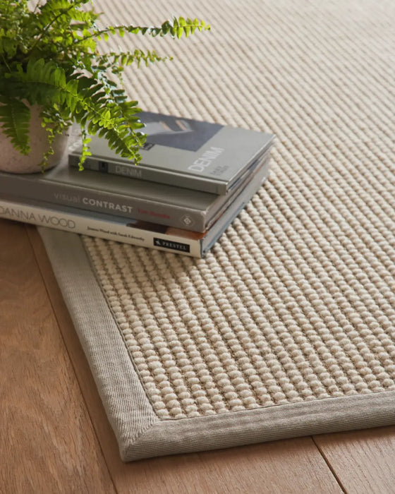 Sisal Boucle Natural/Soft Grey Border