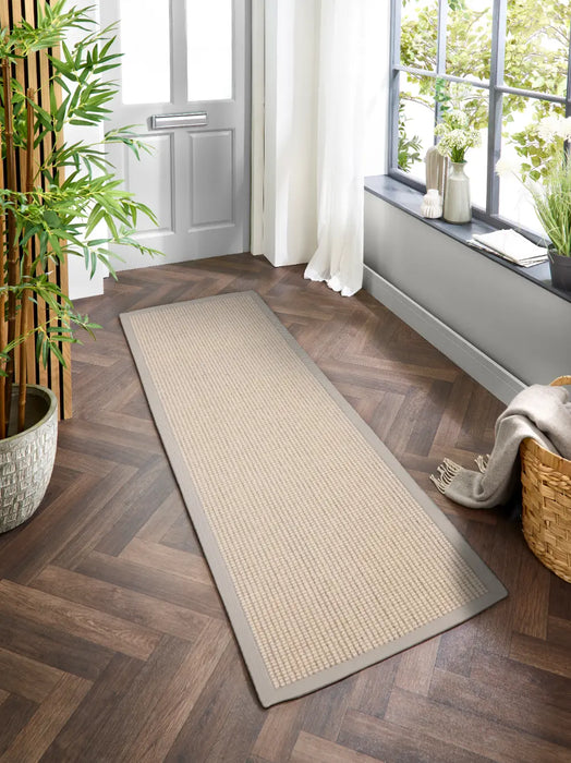 Sisal Boucle Natural/Soft Grey Border