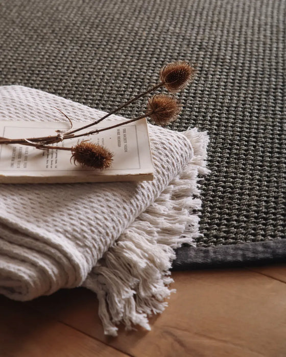 Origins Sisal Dark Grey with Grey Border Rug