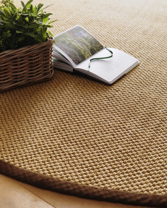 Origins Sisal Warm Natural with Dark Brown Border Rug